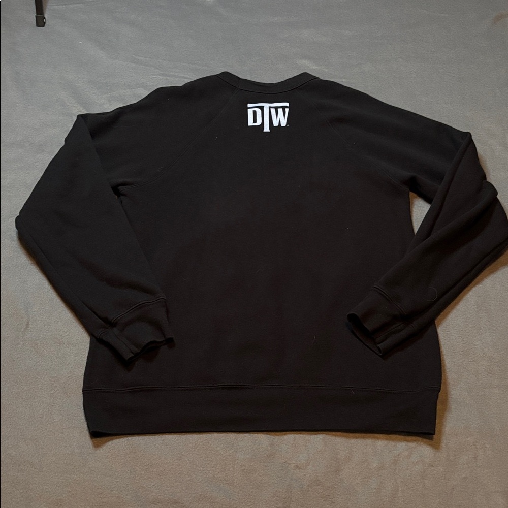 Do The Work Black Crewneck Sweatshirt Motivational Graphic Size M - Picture 8 of 8